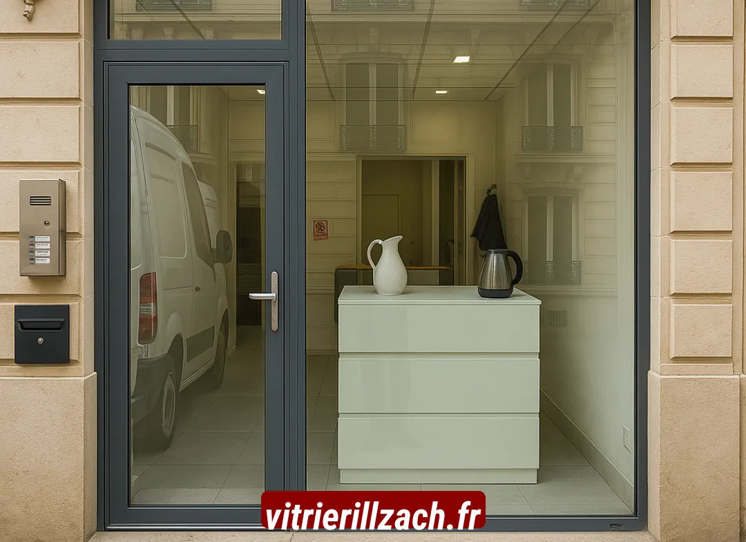 Façade vitrine de magasin en aluminium sur mesure à Illzach